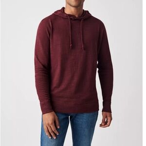 Faherty Sunwashed Slub Cotton Hoodie Dusty Burgundy Red Surf Casual Men’s L